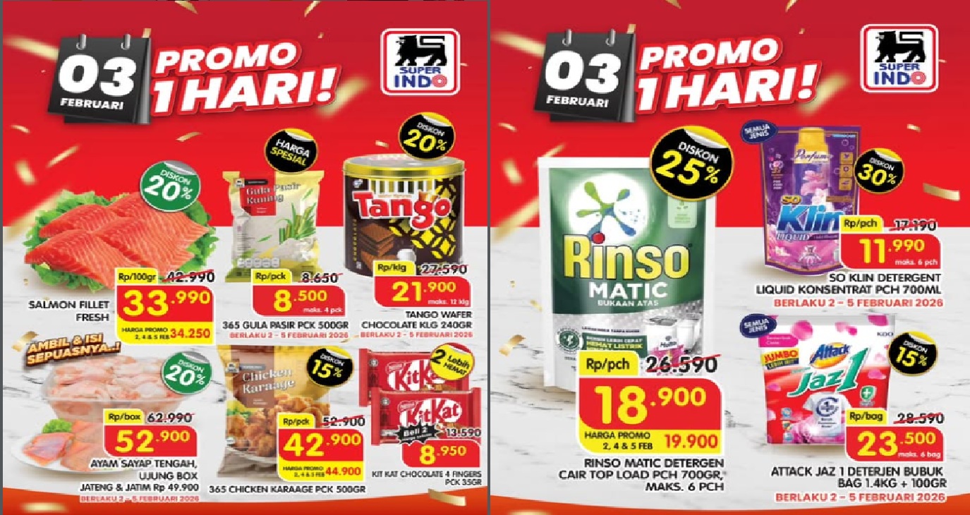Promo Puncak Superindo Hari Ini 5 Februari 2026, Salmon Fillet Rp 33.990 hingga Ayam Ambil Sepuasnya Rp 49.900