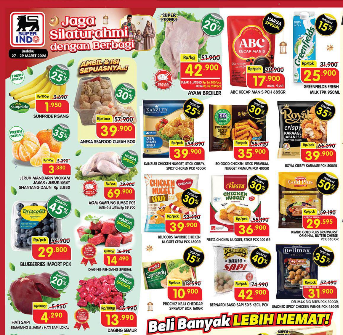 Promo JSM Superindo Minggu Ini 27-29 Maret: Daging Rendang Rp14.490/100g & Apel Fuji Diskon 40%!
