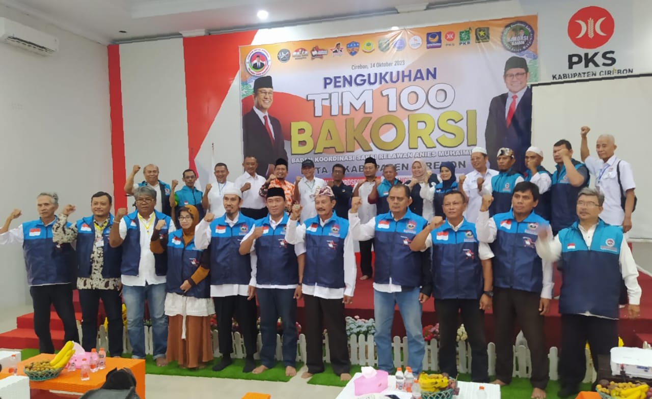 Tim 100 Bakorsi Kota dan Kab Cirebon Dikukuhkan, Awasi Pilpres dan Pileg 2024, Menangkan Anies-Muhaimin