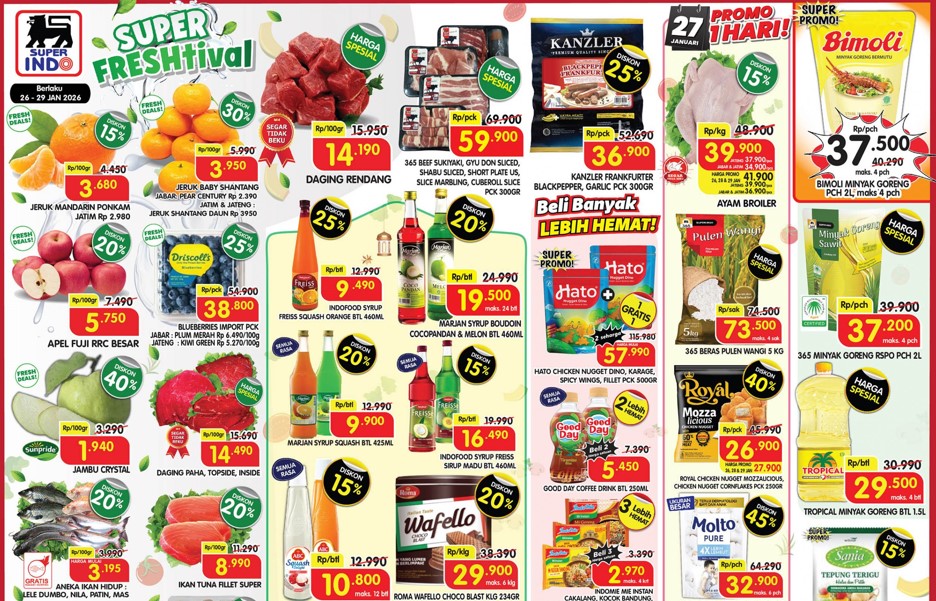 Promo Superindo Hari Ini 30 Maret 2026: Buah Naga Merah Diskon 40%, Hanya Rp1.450 per 100g!
