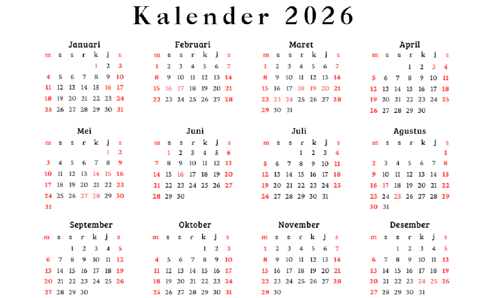 Daftar Hari Libur Long Weekend Januari 2026, Bisa Bikin Libur Makin Panjang!