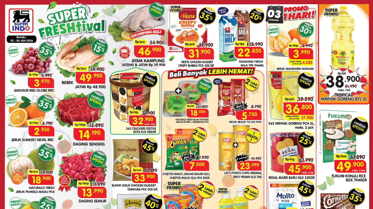 Banting Harga! Cek Daftar Promo JSM Superindo Terbaru, Minyak Goreng dan Daging Murah Meriah
