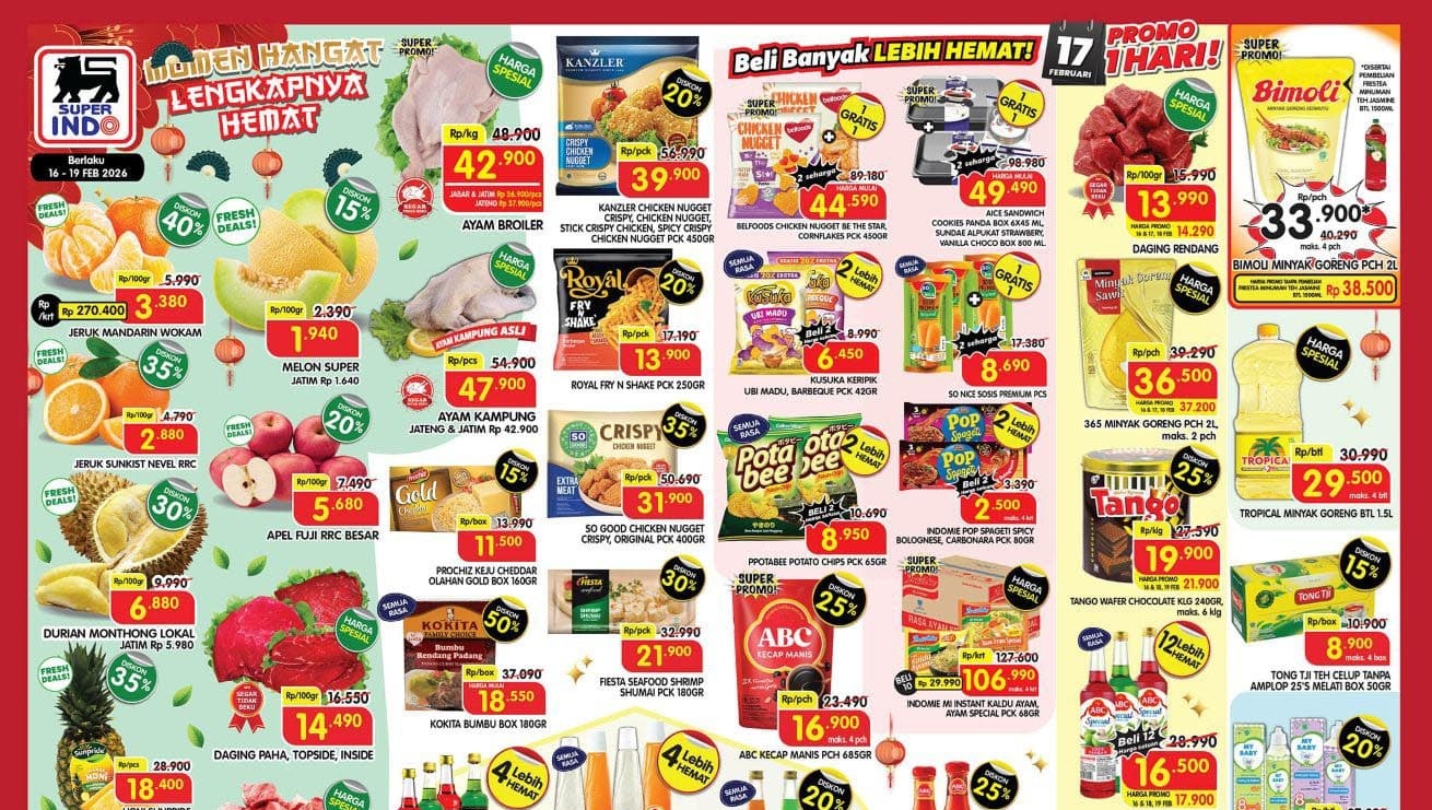 Katalog Promo Superindo Imlek 2026: Minyak Goreng Murah & Stok Daging Segar Melimpah