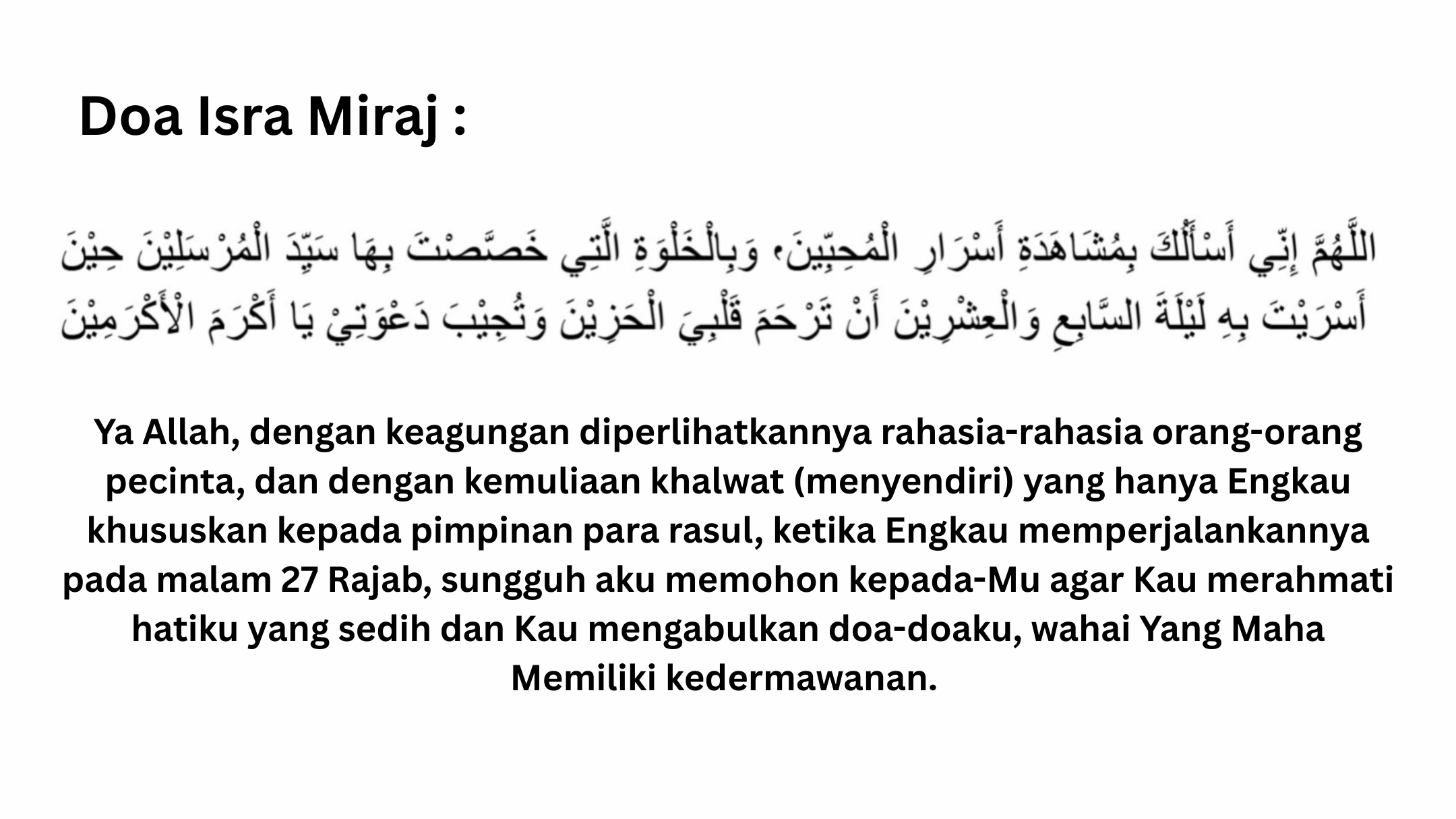 Kapan Malam 27 Rajab? Doa Malam Isra Mi’raj Lengkap Beserta Artinya 