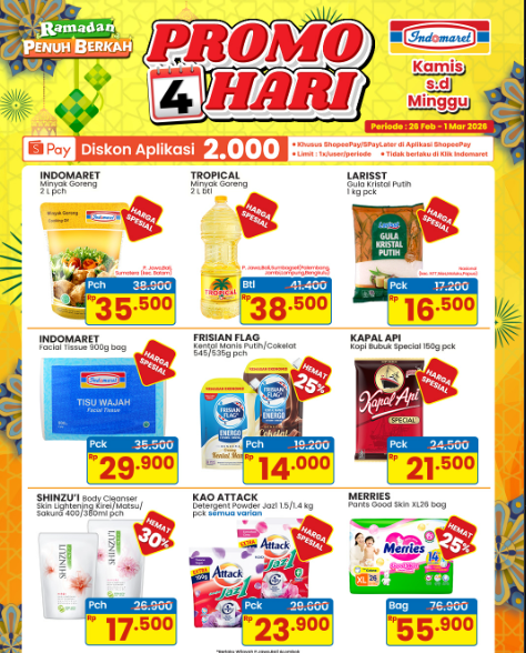 Cuma 4 Hari! Belanja Cerdas Pakai Promo 4 Hari Indomaret Periode 26 Februari Hingga 01 Maret 2026