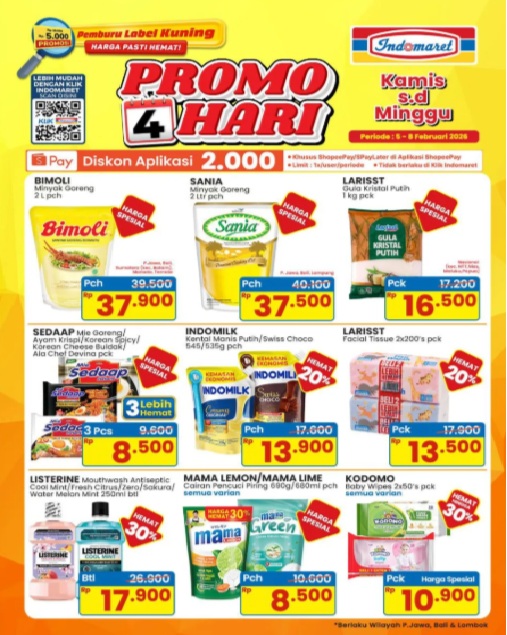 Promo Indomaret Hari Ini Periode hingga 8 Februari 2026 , Kategori 4 Hari dan Tebus Heboh