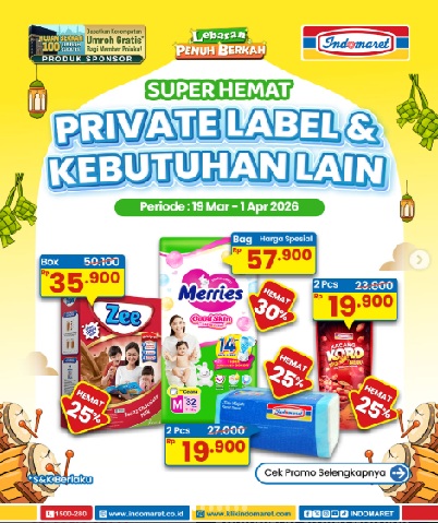Khusus Private Label! Promo Indomaret Minggu Ini Periode sampai 1 April 2026, Tissue 2 pcs Rp 19.900