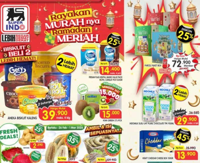Promo Rayakan Murahnya Ramadan Meriah Superindo Periode 26 Februari - 04 Maret 2026. Daging Topside Rp14.490!