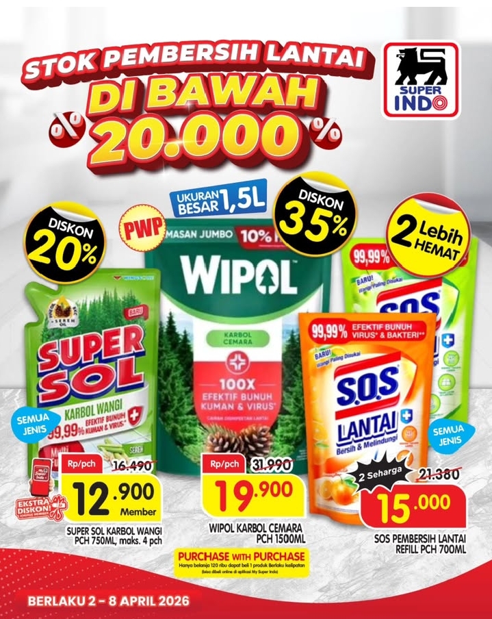 Katalog Superindo Minggu Ini 2-8 April 2026: Promo Hemat Mulai Rp10.900 untuk Stok Kebutuhan Rumah Tangga!