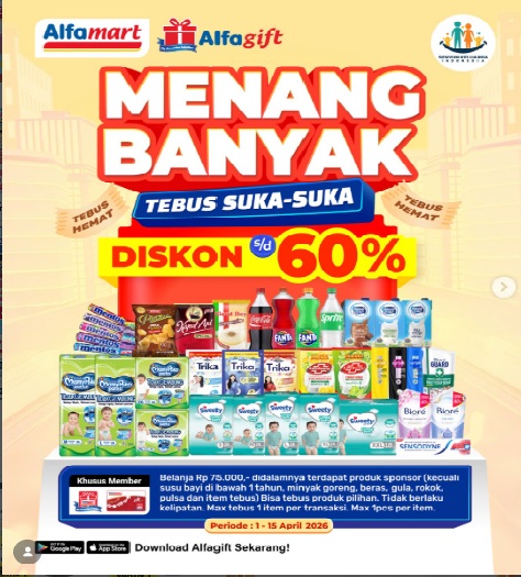 Tebus Hemat Menang Banyak! Promo Alfamart Terbaru Periode 1 hingga 15 April 2026, Diskon 60%