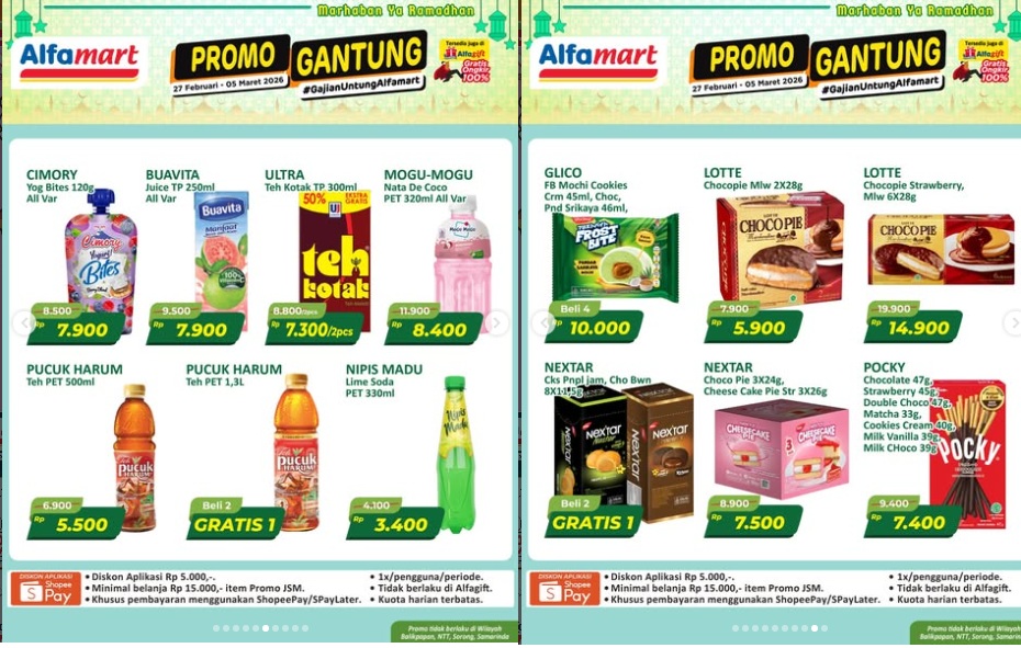Makanan dan Minuman Diskon! Promo Gantung Alfamart Minggu Ini Periode 27 Februari - 5 Maret 2026