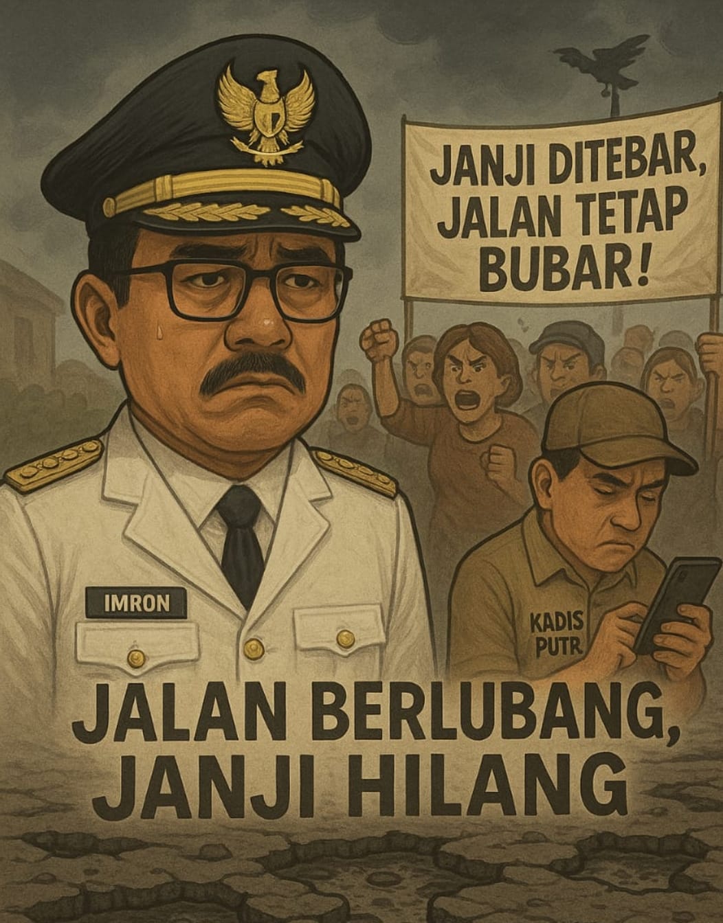 Gegara Jalan Rusak, Warga Desak Bupati Copot Kepala Dinas PUTR