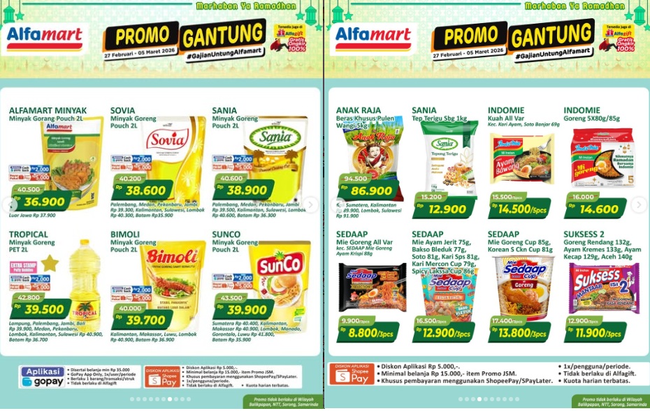 Promo Gantung! Susu hingga Kebutuhan Dapur Diskon di Alfamart Minggu Ini Periode 27 Februari - 5 Maret 2026