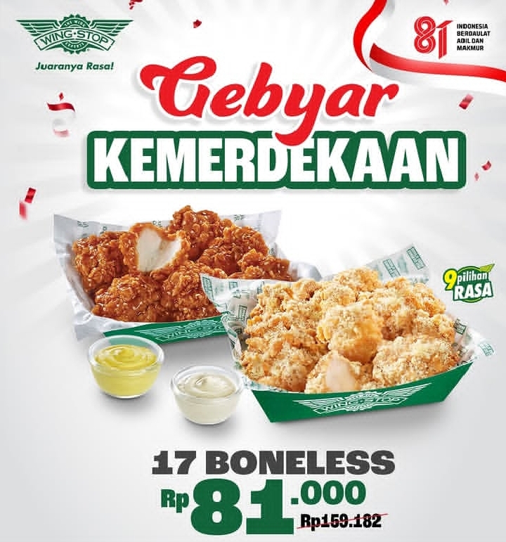 Serba Rp 81 Ribu! Daftar Promo 17 Agustus 2026 di McD, Burger King, hingga Wingstop