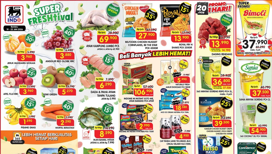 Minyak Goreng hingga Daging dan Ayam, Promo JSM Superindo Terbaru Periode 19 - 22 Januari 2026