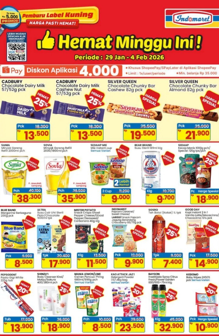 Promo Indomaret Hari Ini Periode hingga 4 Februari 2026 ada Minyak Goreng Rp 35 Ribu 