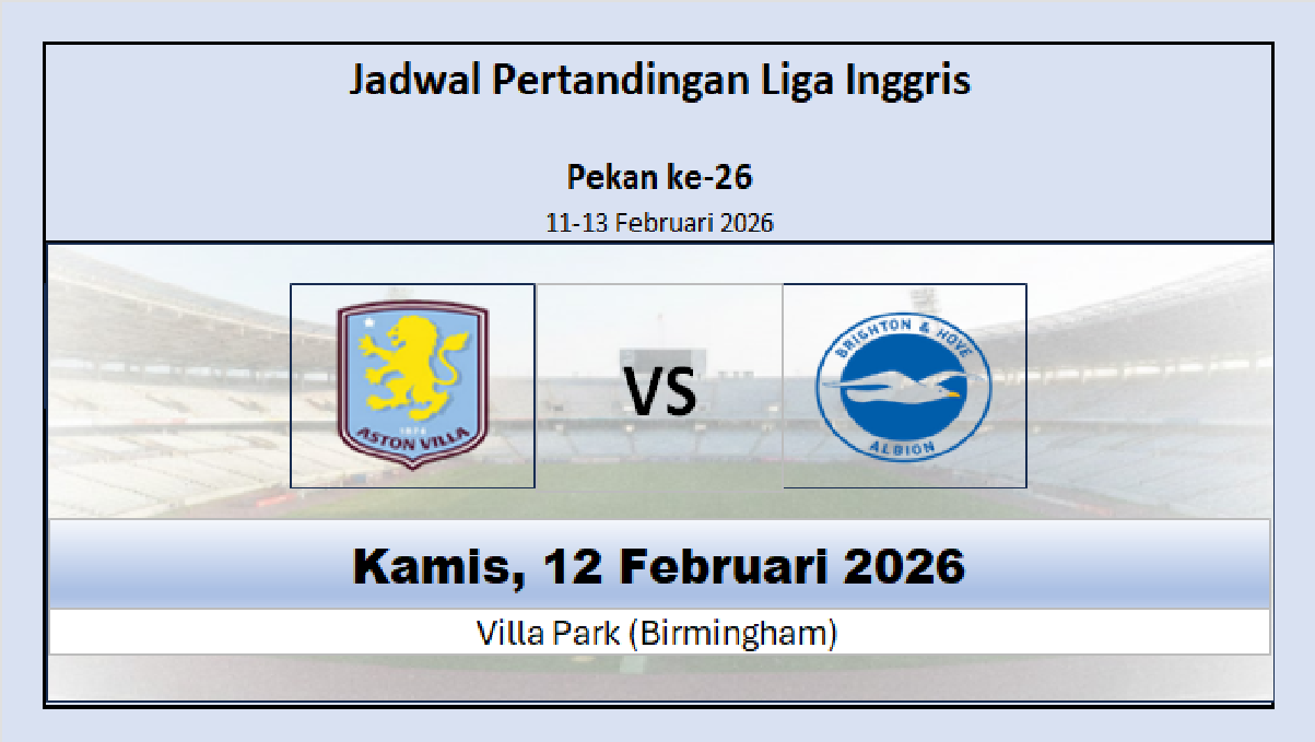 Jadwal Aston Villa vs Brighton, Head to Head Didominasi Aston Villa, Siapa Yang Akan Bangkit?
