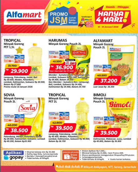 Promo Alfamart hari ini, Diskon Minyak Goreng hanya sampai Besok!