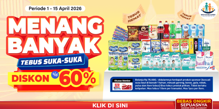 Promo Terbaru Alfamart Tebus Suka-Suka Periode 1-15 April 2026. Diskon Hingga 60%!