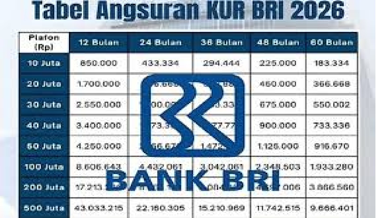 Tabel KUR BRI Pinjaman Rp 100-200 Juta untuk Modal Usaha UMKM