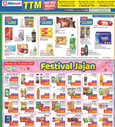 Promo JSM Alfamidi 19-25 Januari 2026, Minuman & Makanan Murah Meriah
