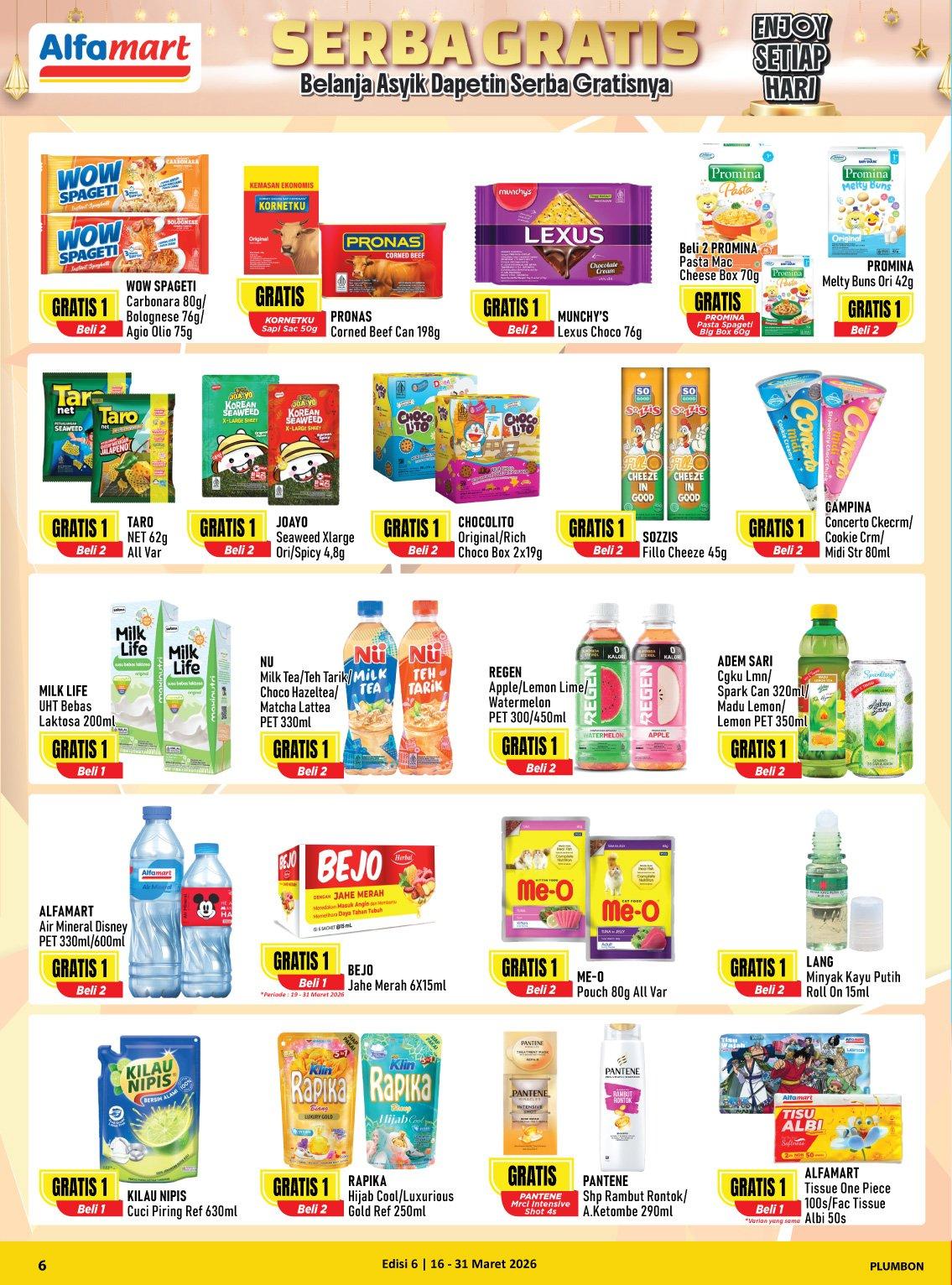 Daftar Lengkap Produk Promo Alfamart Beli 2 Gratis 1 Periode Akhir Maret 2026