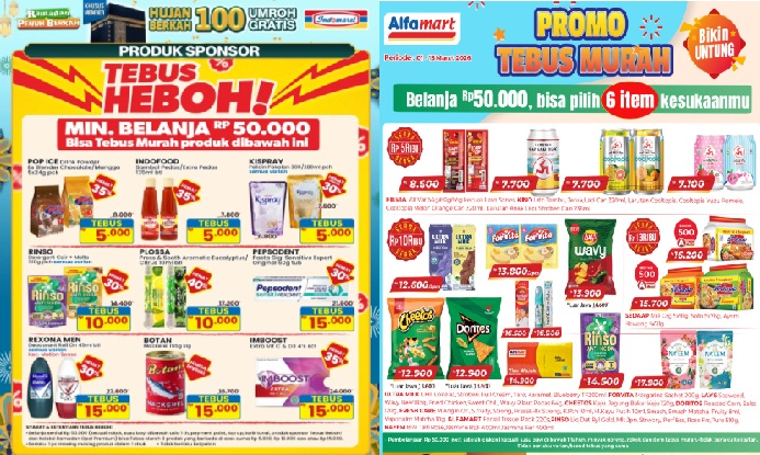 Tebus Murah/Heboh Indomaret vs Alfamart Lebih Untung Mana? Promo Hari Ini Periode hingga 15 Maret 2026