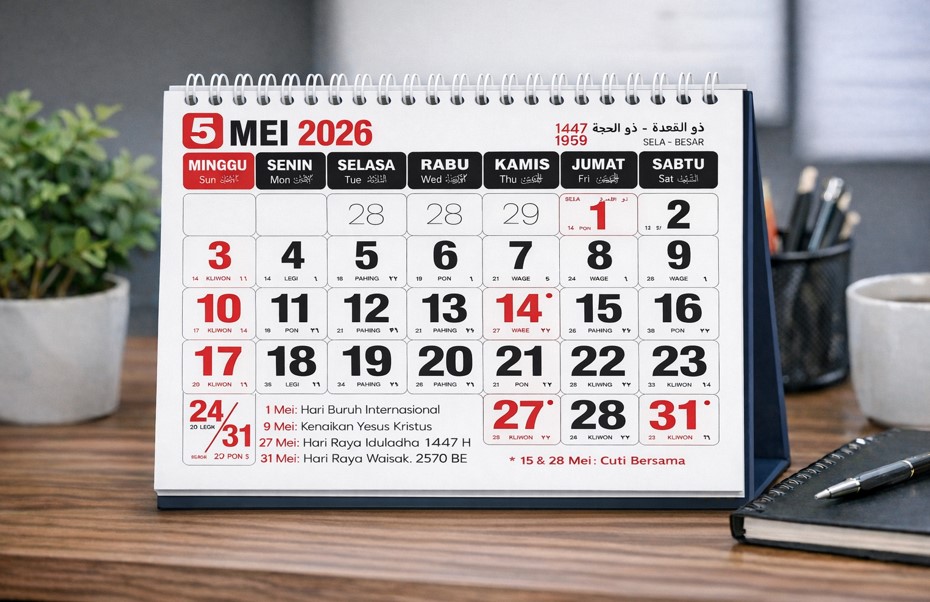 Daftar Lengkap Cuti Bersama Mei 2026, Ada 6 Hari Libur dalam Sebulan!