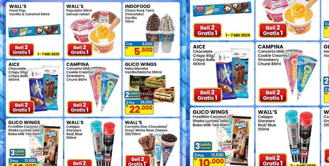Promo Indomaret Hari Ini 4 Maret 2026: Ice Cream Walls Beli 2 Gratis 1 ...