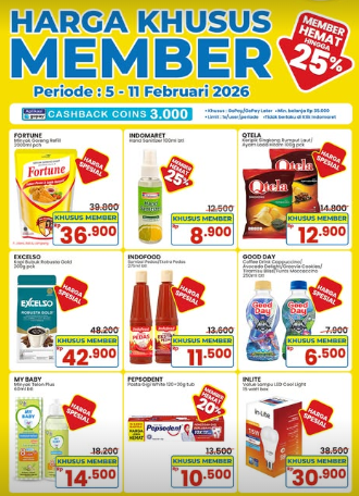 Promo Indomaret Khusus Member Februari 2026: Dapatkan Diskon 25% dan Cashback Coins