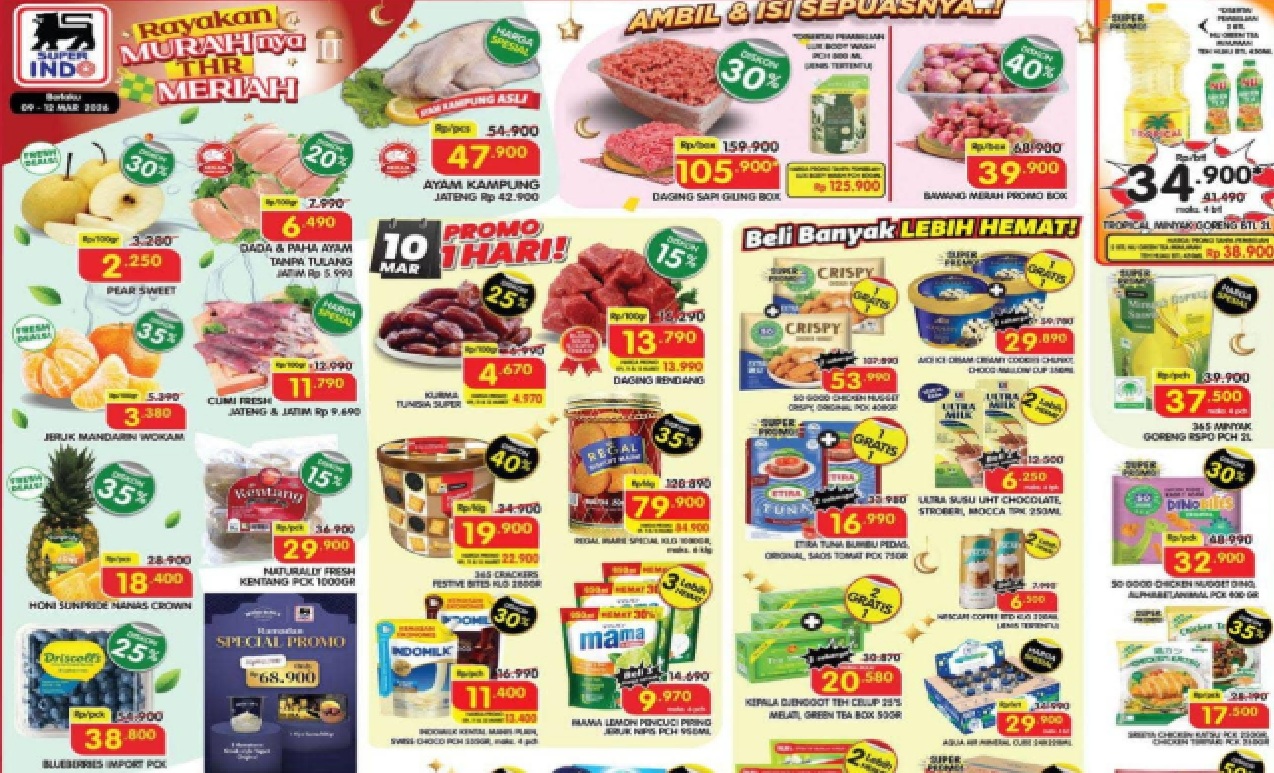 Promo Superindo Hari Ini 11 Maret 2026: Daging Giling dan Buah-buahan Diskon hingga 35%!