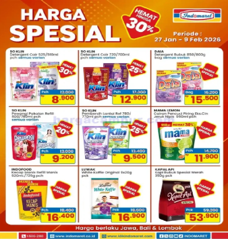 Harga Spesial Diskon 30%, Promo Indomaret hingga 9 Februari 2026 Khusus Pulau Jawa, Bali, dan Lombok