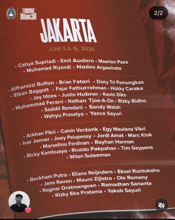 Daftar Pemain Garuda Calling! Untuk FIFA Match Day Bulan Juni Nanti!