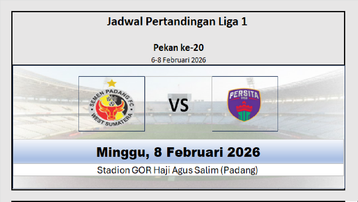 Semen Padang vs Persita, Bangkit Dari Zona Degradasi Atau Keterpurukan? Jadwal Pertandingan dan Head to Head