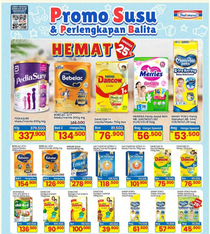 Promo Indomaret Hari Ini Khusus Kebutuhan Ibu dan Anak: Popok dan Susu Diskon 30%