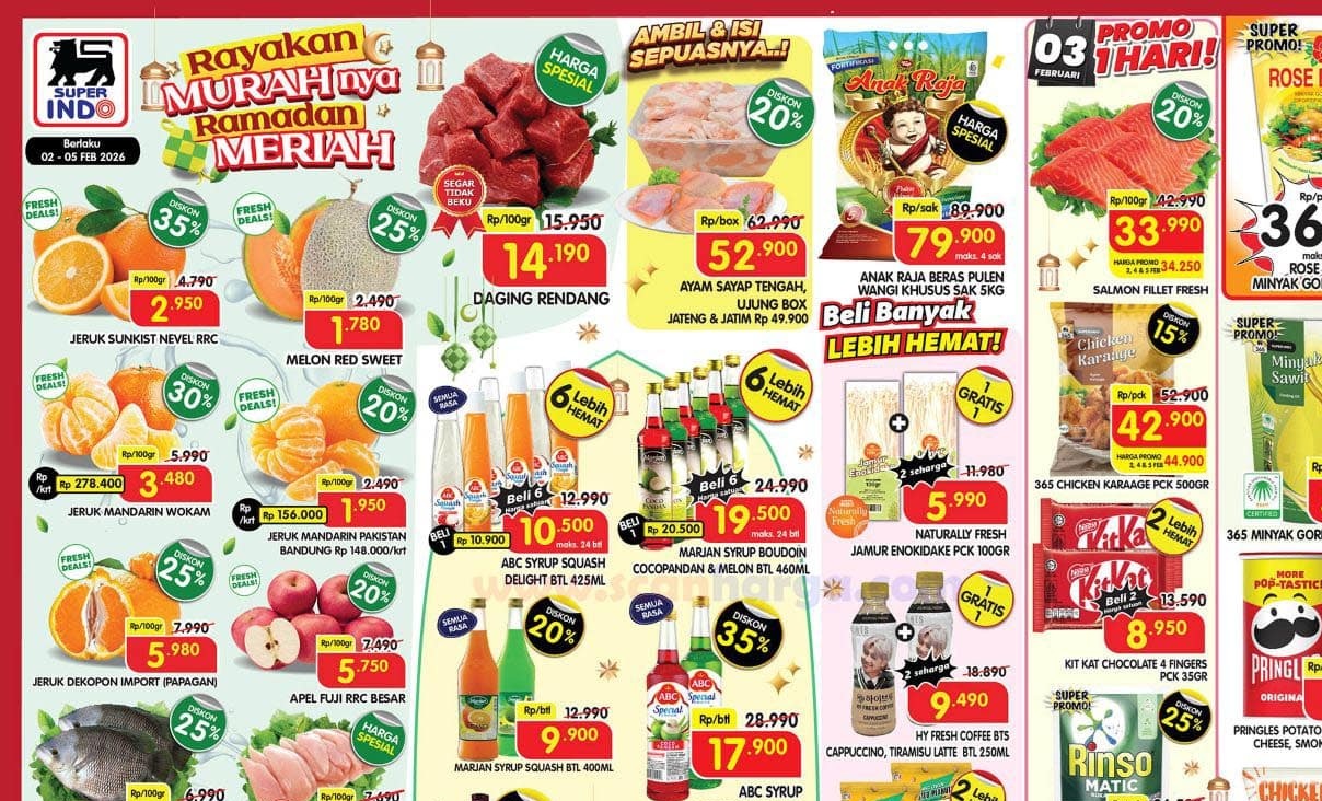Promo JSM Superindo Terbaru 6-8 Februari 2026: Diskon Sayur & Minyak Goreng 