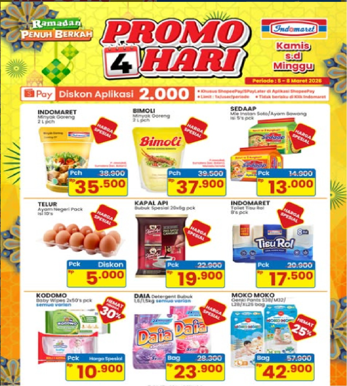 Hanya 4 Hari Diskon 30%! Promo Indomaret Hari Ini Periode 5 hingga 8 Maret 2026, Minyak 2L Rp 35.500
