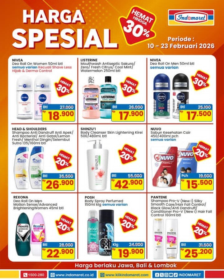 Promo JSM Indomaret Terbadu Periode 10 - 23 Februari 2026 Berbagai Produk Diskon 30%