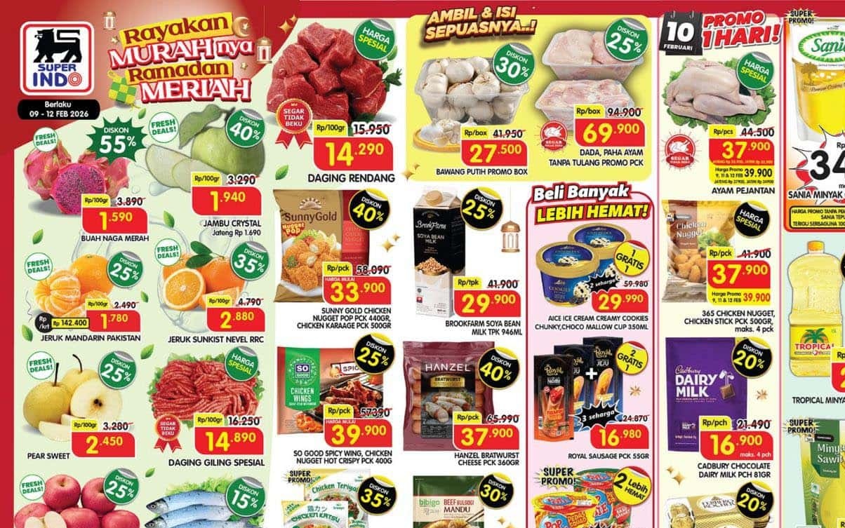 Promo Superindo Weekday Periode 10-12 Februari 2026: Rayakan Murahnya Ramadhan Meriah 