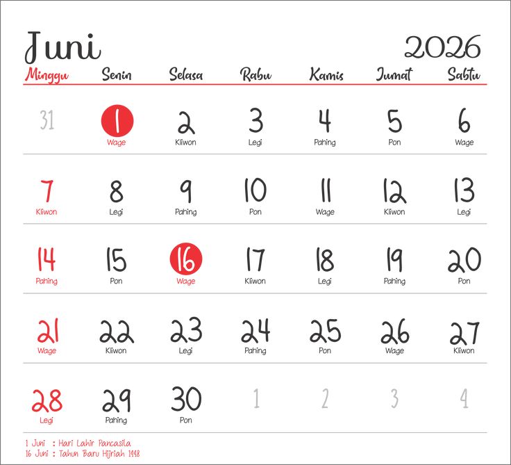 Daftar Tanggal Merah Juni 2026, Siap-Siap Atur Jadwal Libur Panjang!