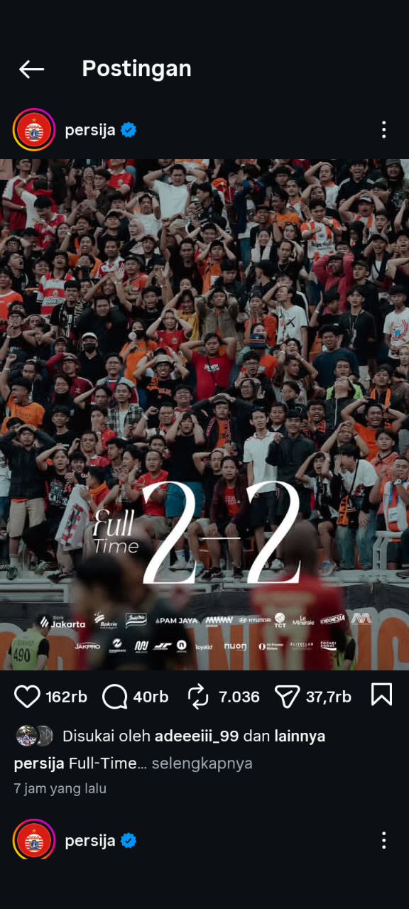 Hasil Persija Jakarta vs Borneo FC Saling Balas Gol Roket Skor 2-2