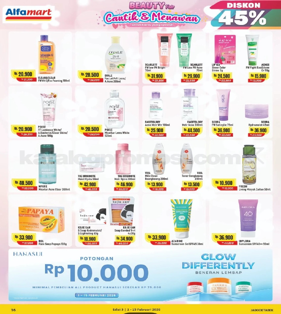 Promo Alfamart Hari Ini hingga 15 Februari 2026 Event Beauty Fair, Skincare Diskon 45%