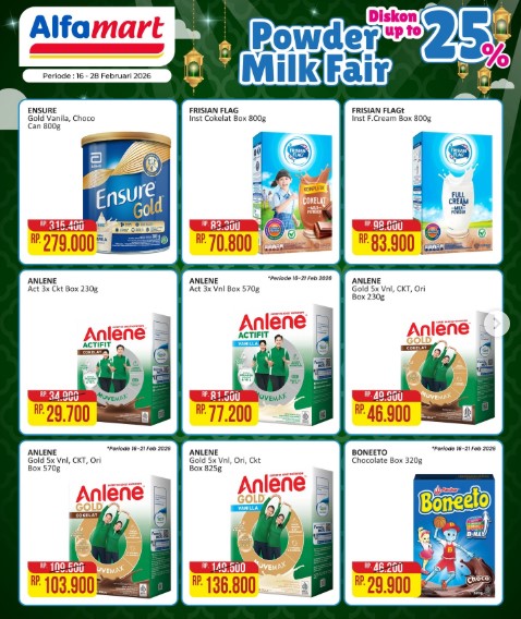 Promo Alfamart Liquid Milk, Powder Milk, dan KKM Fair Periode 16 - 28 Februari 2026, Diskon hingga 33%!