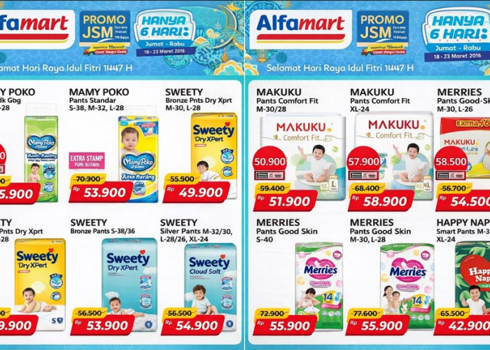 Promo JSM Alfamart Spesial Idul Fitri 12-18 Maret 2026: Diskon Popok Bayi dan Kebutuhan Rumah!