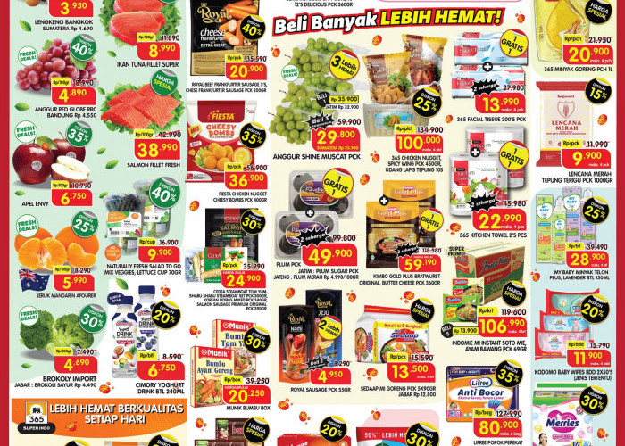 Promo Super Indo Akhir Pekan 2–4 Oktober 2026: Daging Sapi Rp12.500/100g & Buah Segar Diskon 40%