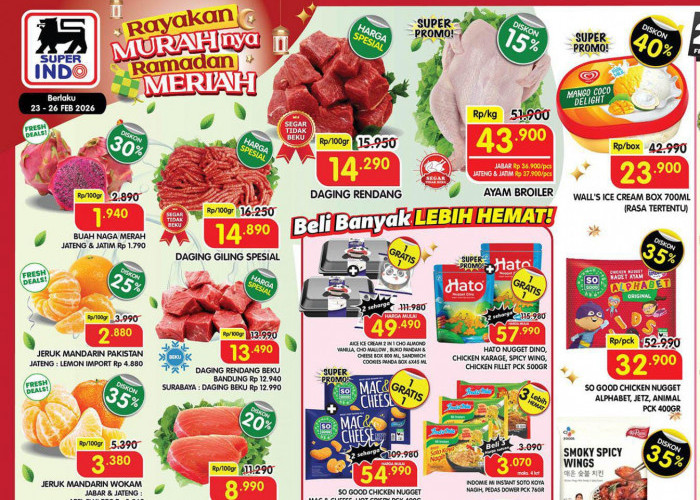 Promo Superindo Ramadan 26 Feb - 4 Maret 2026: Daging Rendang Hanya Rp13.490/100gr