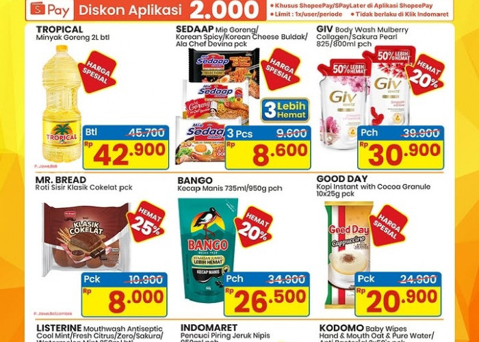 Promo Indomaret 9–12 Juli 2026: Minyak Goreng Tropical 2L Rp42.900 dan Diskon Member hingga 40%!