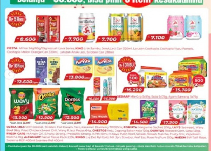 Tebus Murah! Serba Rp 5 Ribu Kino, Larutan, hingga Fiesta , Promo Alfamart Minggu Ini 1 - 15 Maret 2026