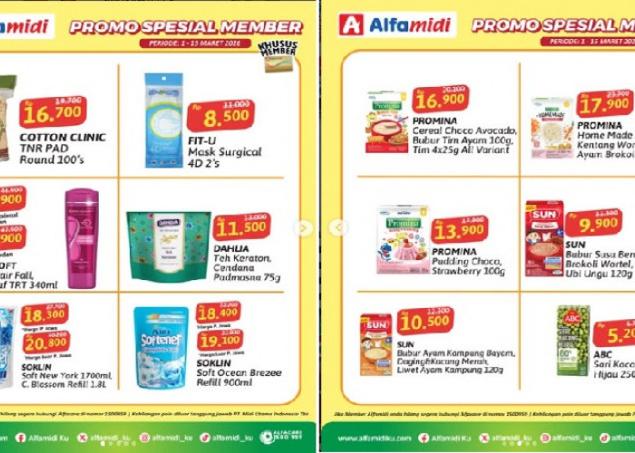 Promo Spesial Member JSM Alfamidi Periode 1 - 15 Maret 2026, Promina Pudding 100g Rp 13.900