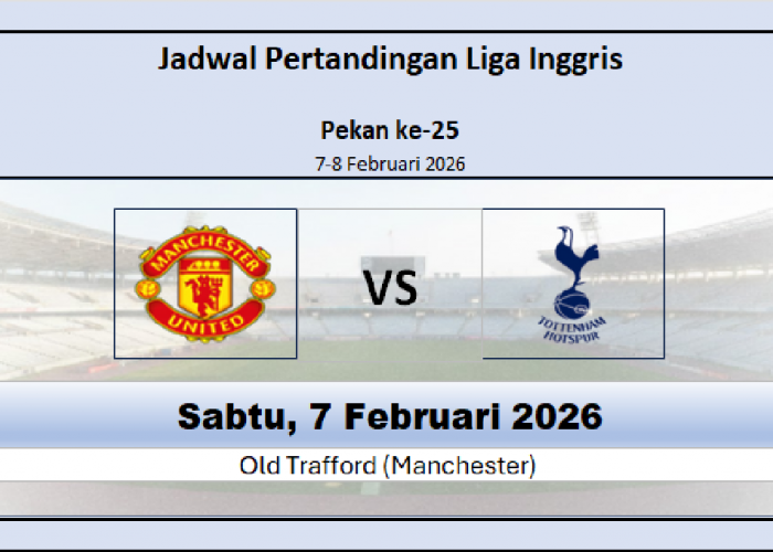 Manchester United vs Tottenham Liga Inggris Pekan ke-25, Jadwal Pertandingan, Tottenham Unggul Head to Head!